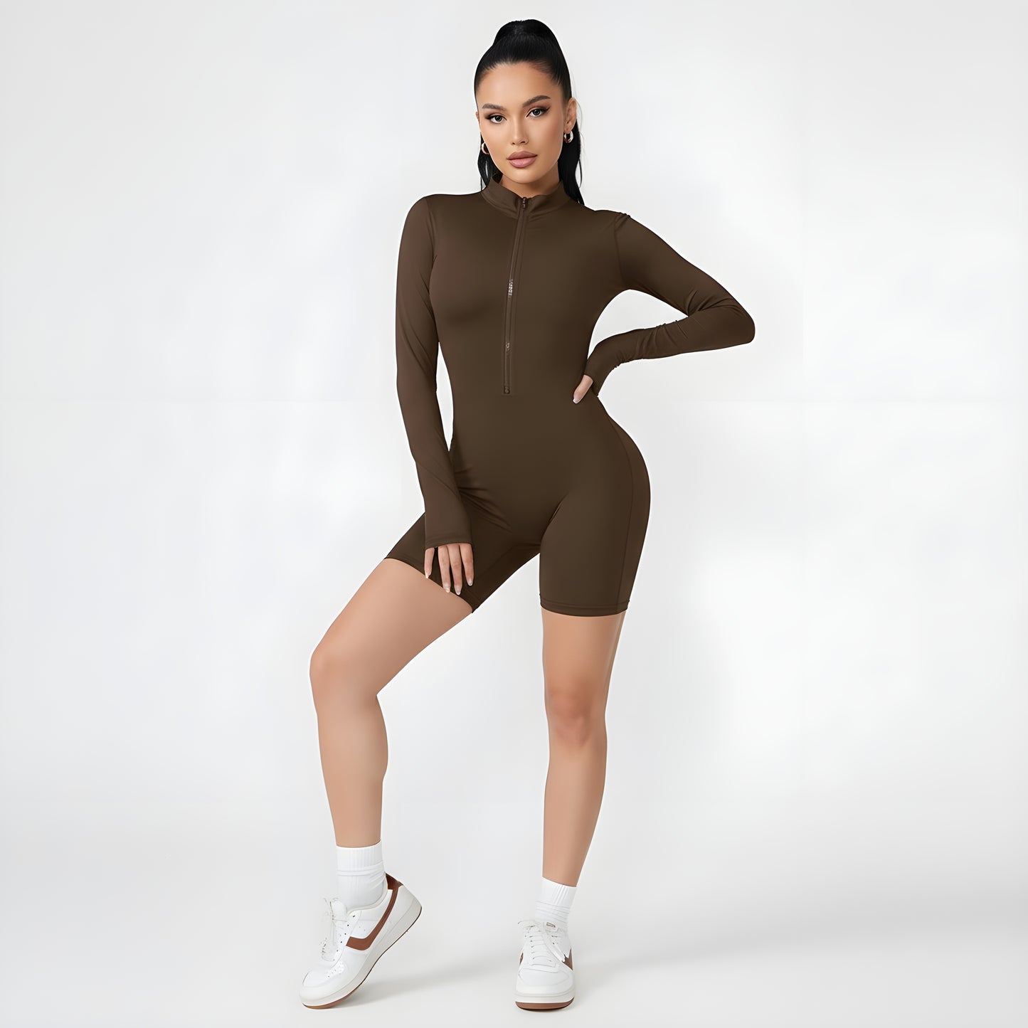 Essence SculptFit™ Long Sleeve Short Compression Jumpsuit