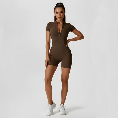 Essence SculptFit™ Short Sleeve Zip-Front Compression Jumpsuit