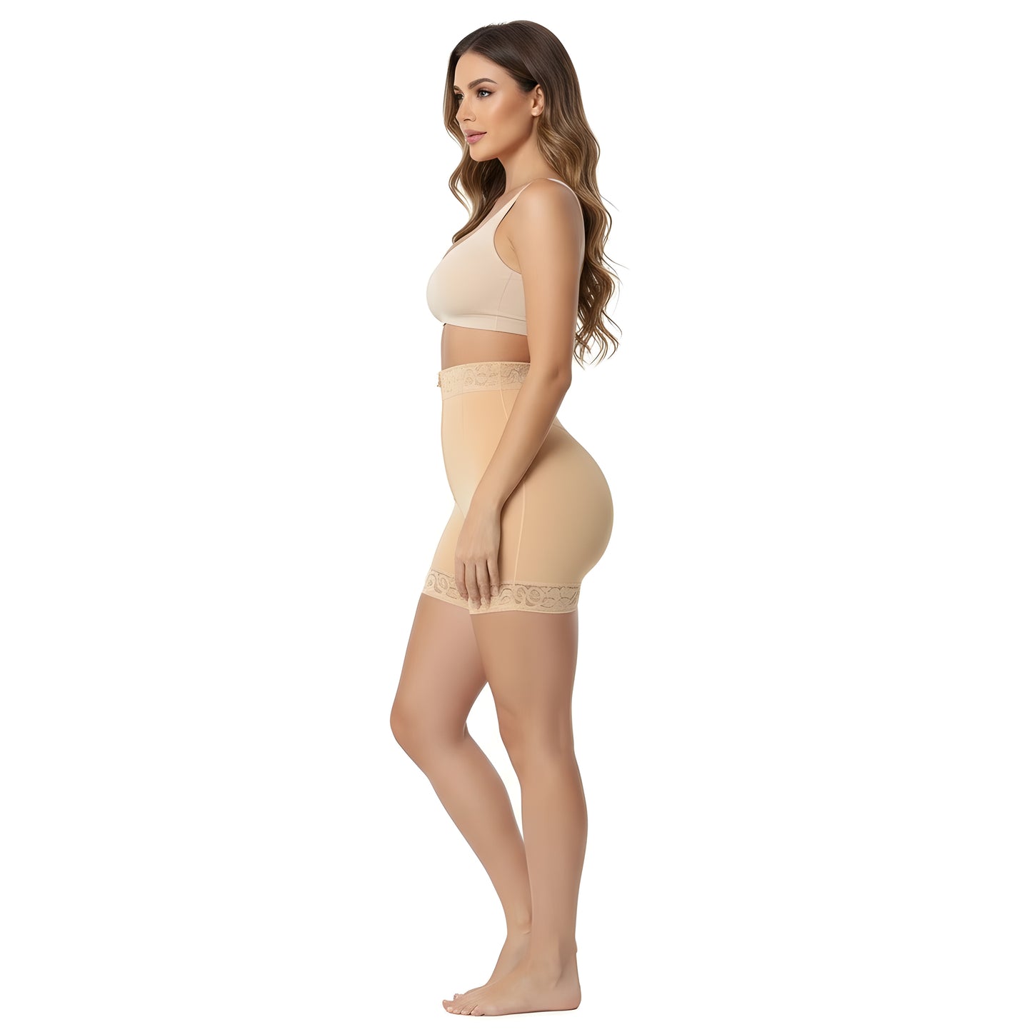 Essence SculptFit™ High-Waist Lace Butt-Lifting Compression Shorts